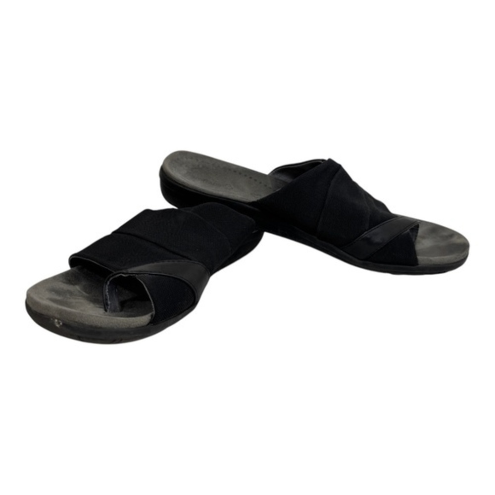 Baretraps Sandals Womens Size 9 Black Toe Strap Slides Flat Comfort Beach